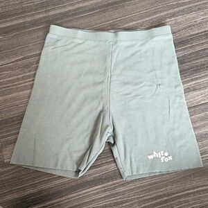 White Fox Pink Ribbed Shorts